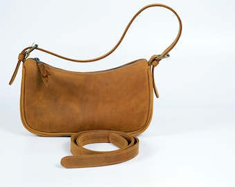 Personalized Cowhide Leather Shoulder Bag, High Fashion Wrist Bag
