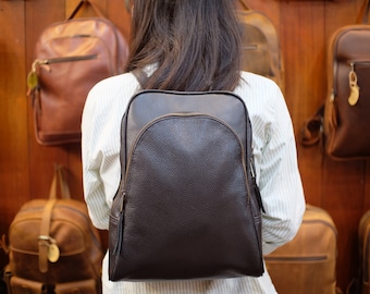 Leather Backpack Women For Laptop 13 inch, Leather School Backpack