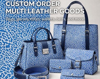 Custom Leather Goods, Limited Shark Embossed Leather, Handmade Bags Wallets Belts, Made to Order