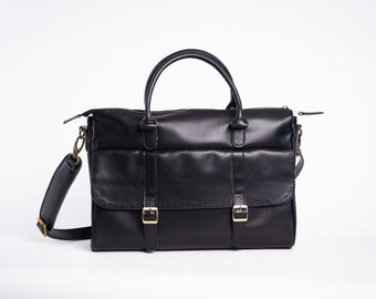 Handmade Leather Briefcase: Gentlemen's Laptop Bag