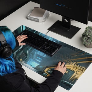 Cyber-City-Interieur-Fabrik Gaming-Mauspad, Cyberpunk City-Interieur