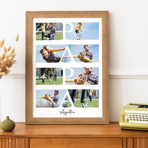 Poster with photos around the word "PAPA" | Customizable gift | Father's Day