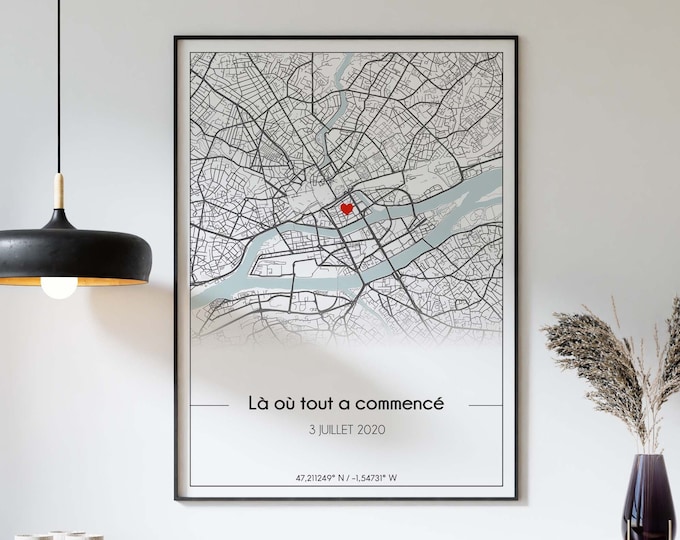 Affiche date et lieu de rencontre & moments clés avec cordonnées GPS