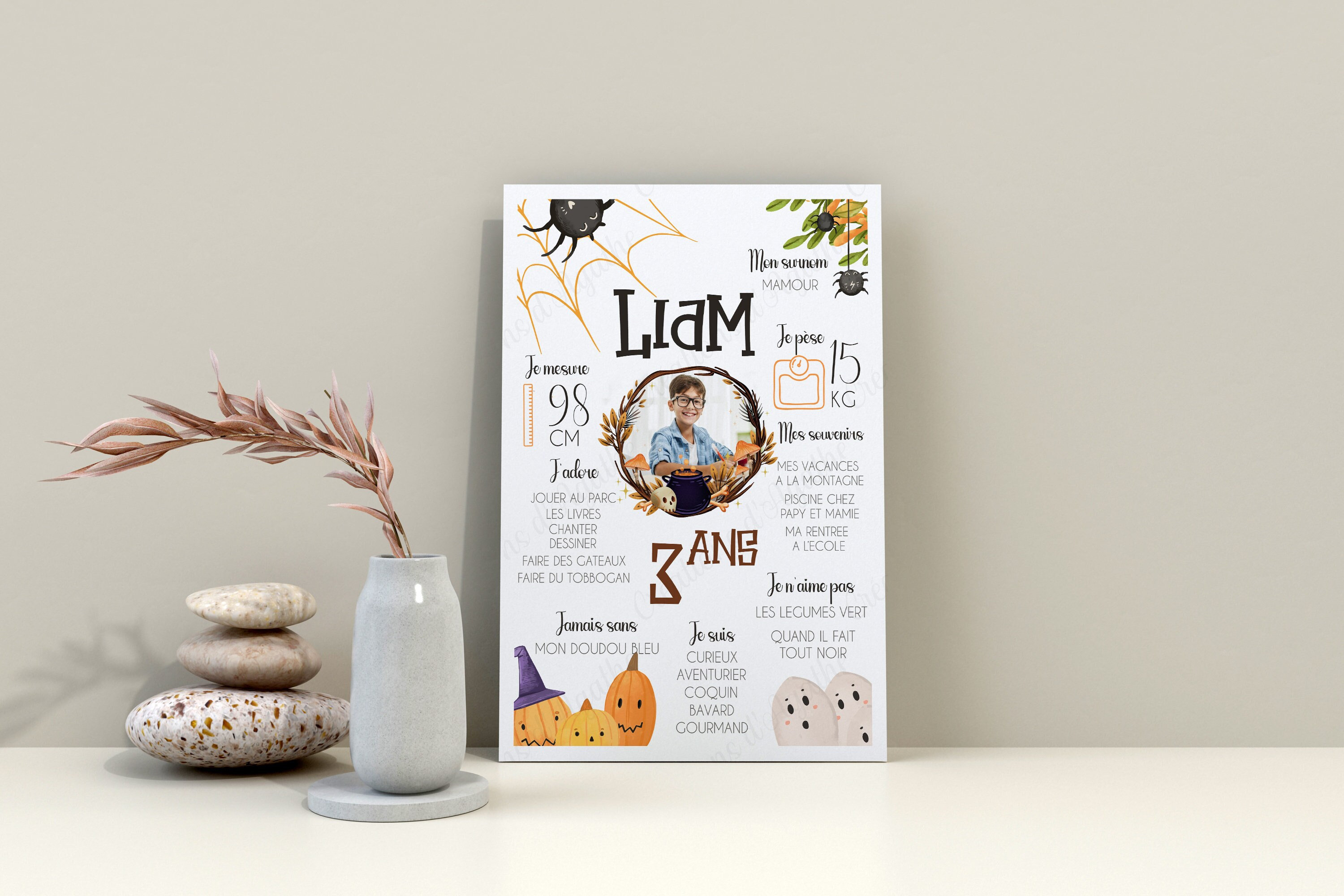 Affiche Anniversaire Personnalisée Halloween - A4