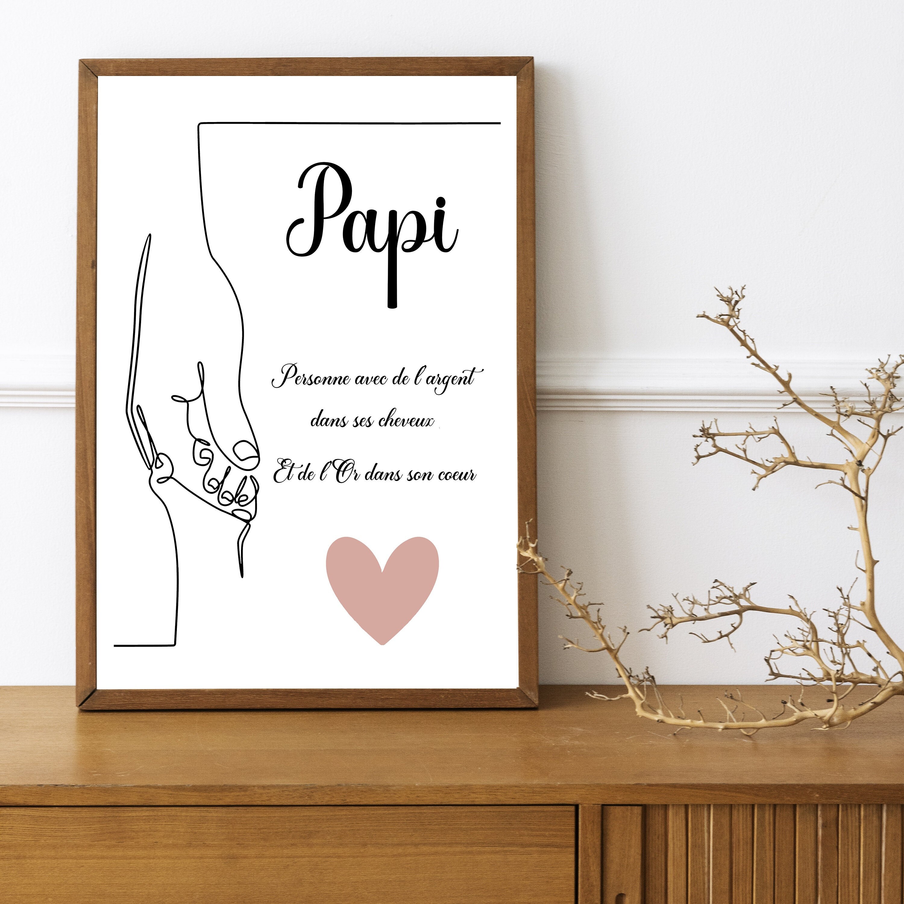 Affiche Familiale Pour Papi ou Mamie - A4 Grand-Père Fêtes