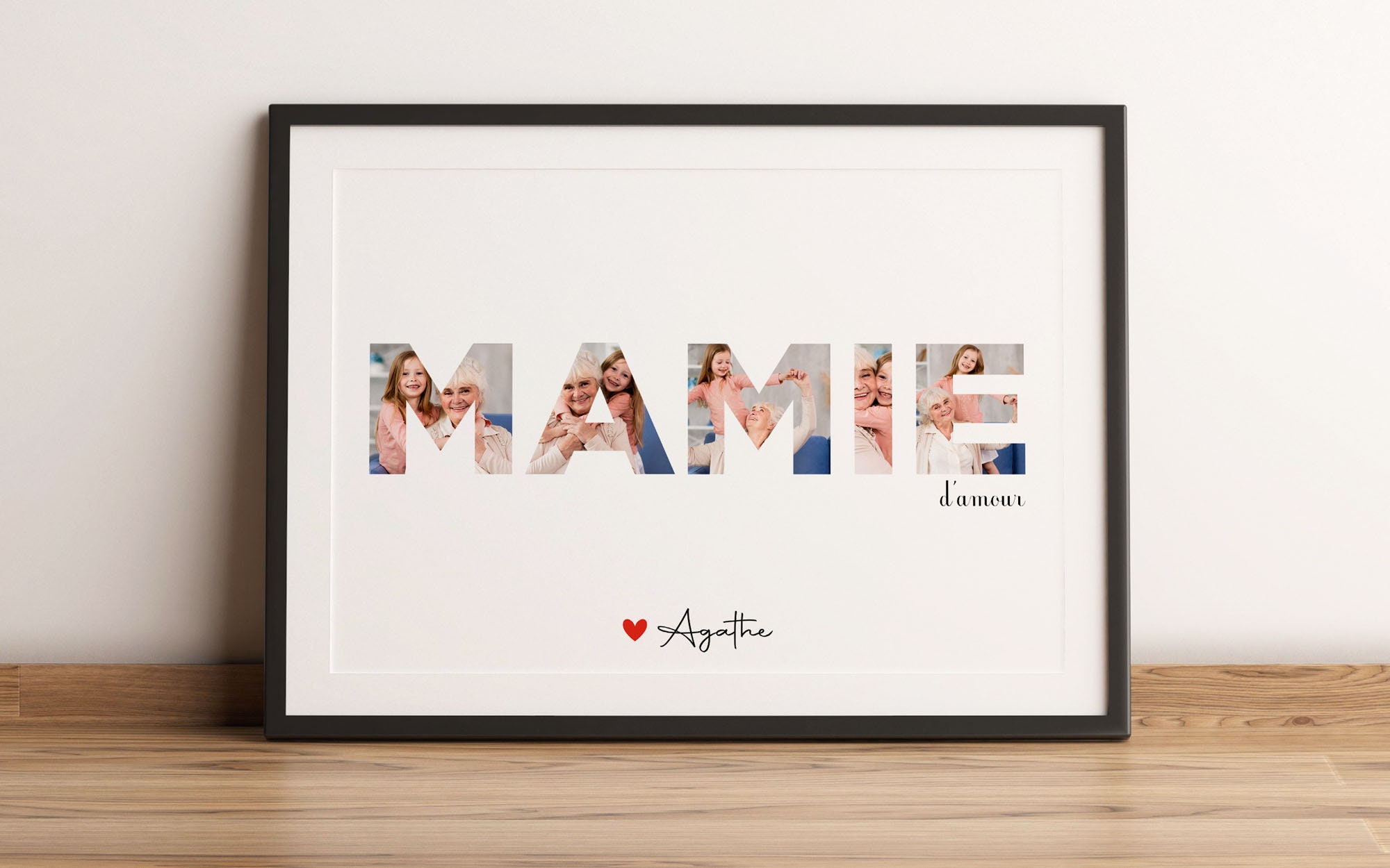 Affiche Pour Papi ou Mamie avec Photos - A4 Grand-Mère Cadeau Mamie