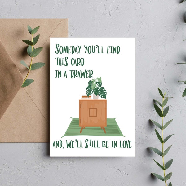 Someday You'll Find This In A Drawer, Christmas Card For Boyfriend Blank Greeting Card Birthday Gift For Him Instant Download Printable