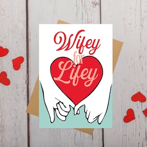 Esposa para a vida | Para ela | Para esposa | Dia dos Namorados | Casamento | Romântico | Cartão comemorativo de download instantâneo em branco de aniversário