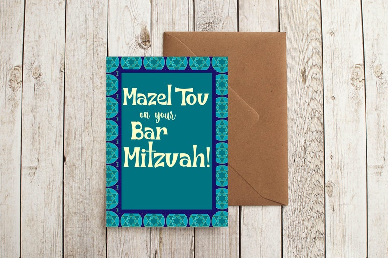 Mazel Tov on Your Bar Mitzvah Printable Greeting Card - Etsy