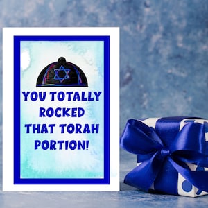 Você arrasou totalmente com aquela porção da Torá Bar Mitzvah, cartão comemorativo para impressão do feriado judaico Bat Mitzvah