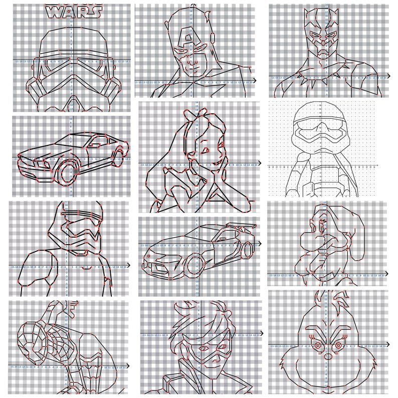 Coordinate Graphing Mystery Pictures, Math Activities, Coordinate Plan, Art image 8