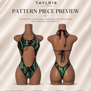 DIAMOND ONE Piece PATROON Exotische danskleding Patroon Lingerie Badkleding