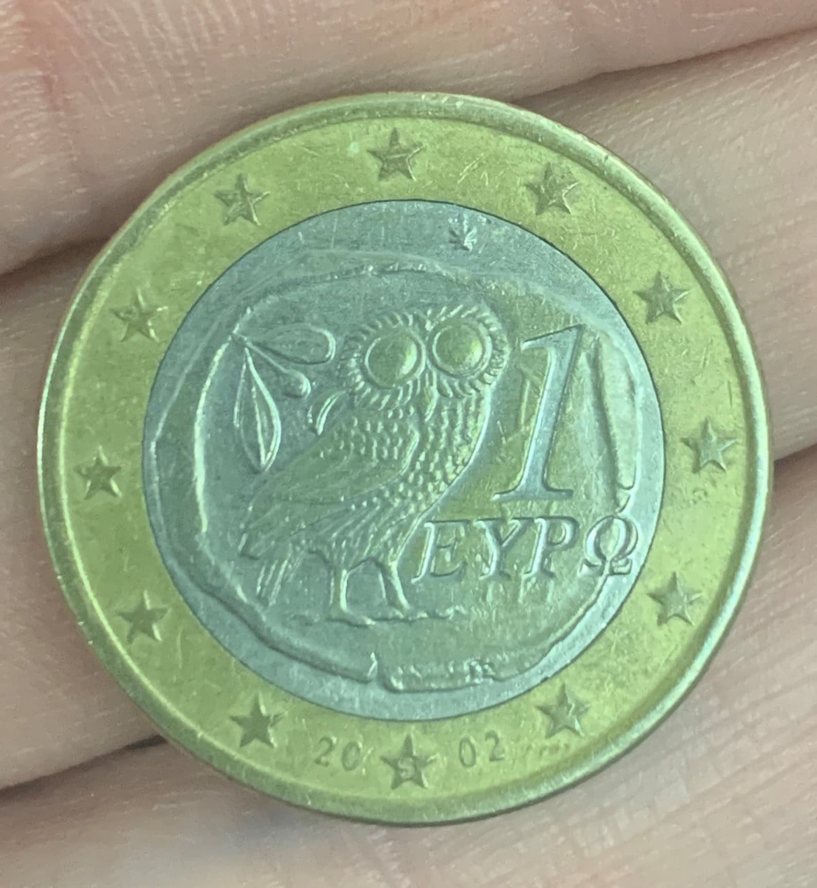 Piece De 1 Euro Avec Un Hibou