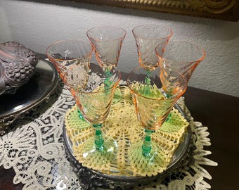 Tiffian Franciscan “Watermelon” Goblets