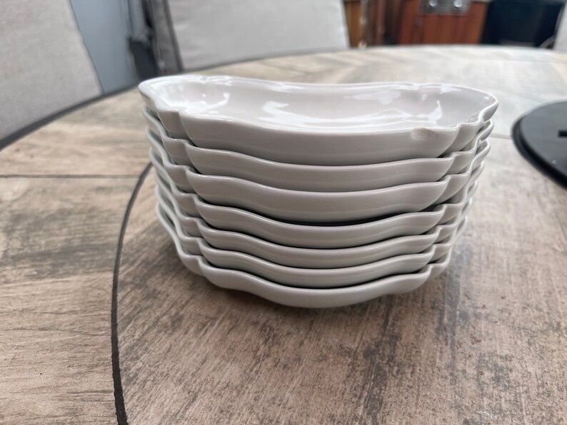 7 Red Cliff Heirloom Ironstone All White Crescent Bone Dish Etsy