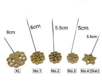 Rose Beehive Honeycomb Star Rosette Cookies Mould Shell Vintage Brass Mold