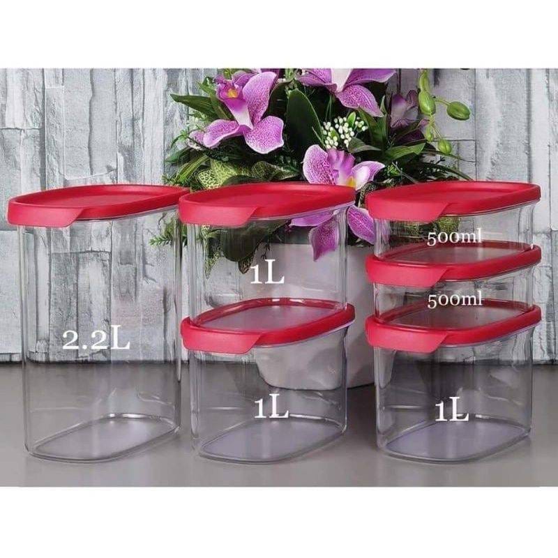 Tupperware ULTRA CLEAR SET OF 4 500 ml Clear Base With Chille Lid