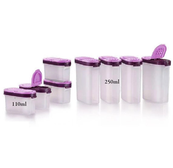 Tupperware Modular Shaker Spice Set With Carousel Set of 8 16 Pieces Dual Sides Lid Etsy