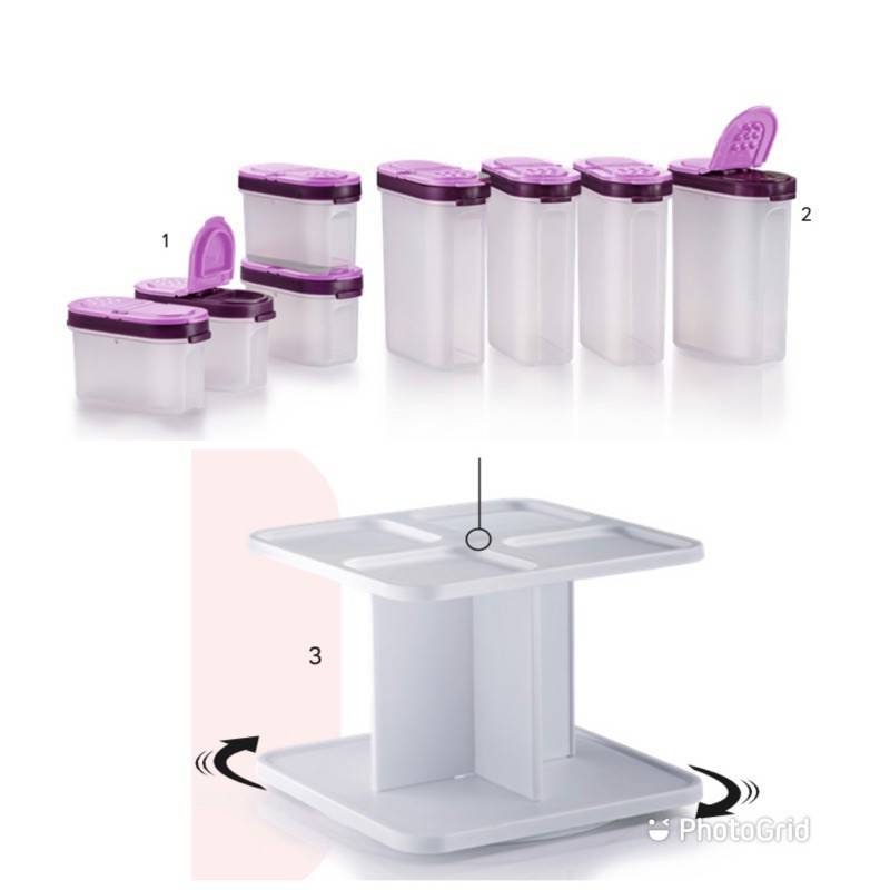 Tupperware Modular Shaker Spice Set With Carousel Set of 8