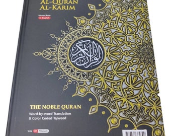 The Noble Quran A5 AL Quran Al Karim word by word English Translation colour coded Tajwid