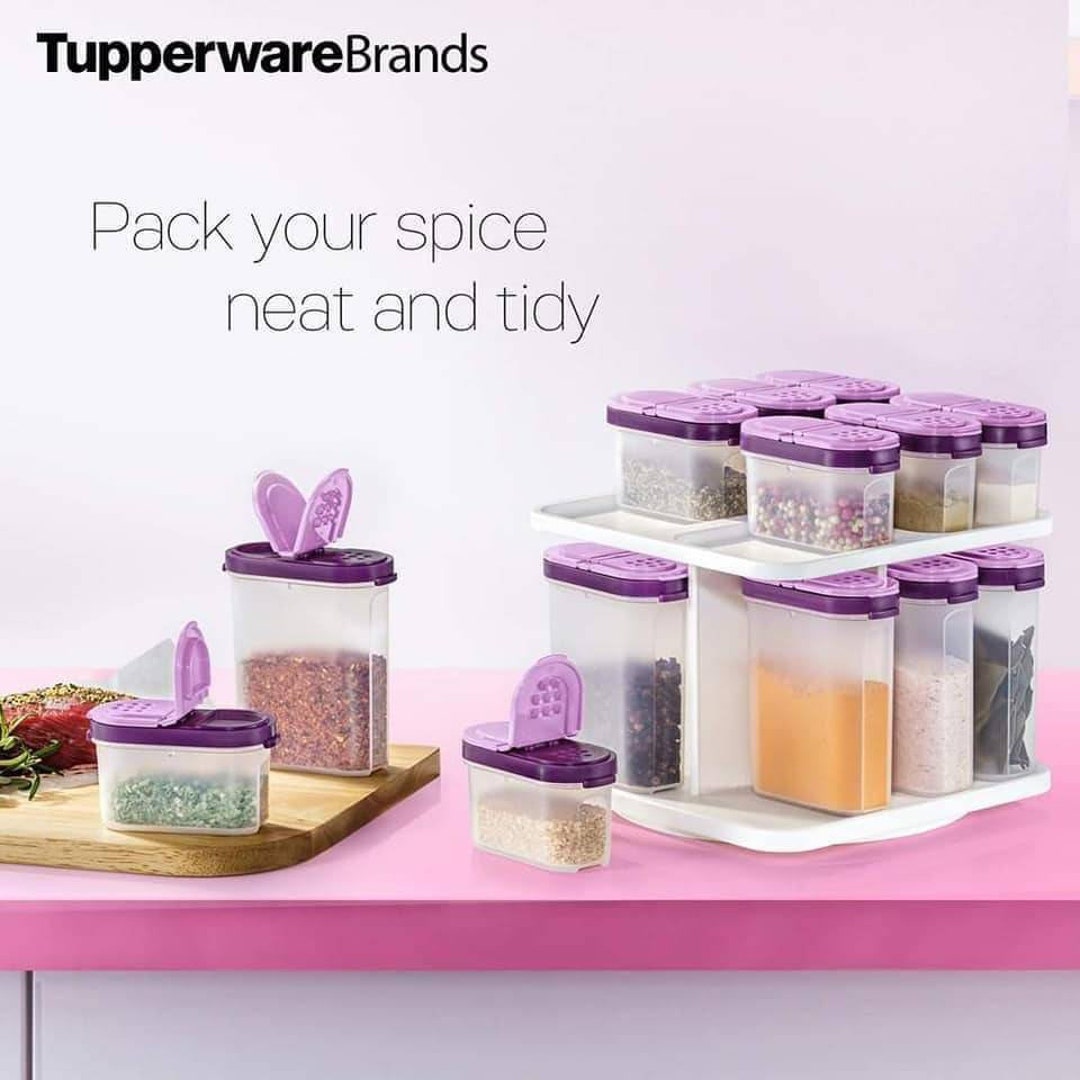Tupperware Modular Shaker Spice Set With Carousel Set of 8
