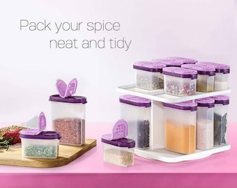 Tupperware Modular Shaker Spice Set With Carousel Set of 8/16 pieces Dual sides lid