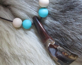 Buffalo Tooth Necklace Vintage Animal Tooth Pendant FREE SHIPPING!