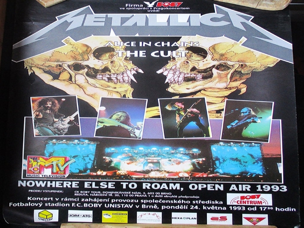 Vintage Metallica Tour Promo Poster 1993 FREE SHIPPING - Etsy