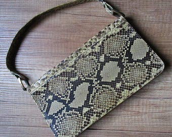 Snake Skin Genuine Python Skin Clutch Purse Handbag FREE SHIPPING