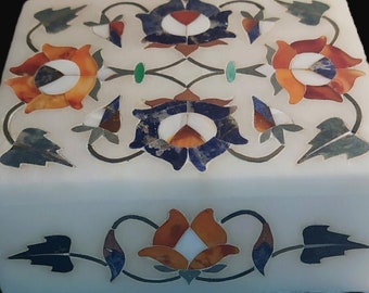 Makrana Indian Marble Decorative Box FREE SHIPPING!