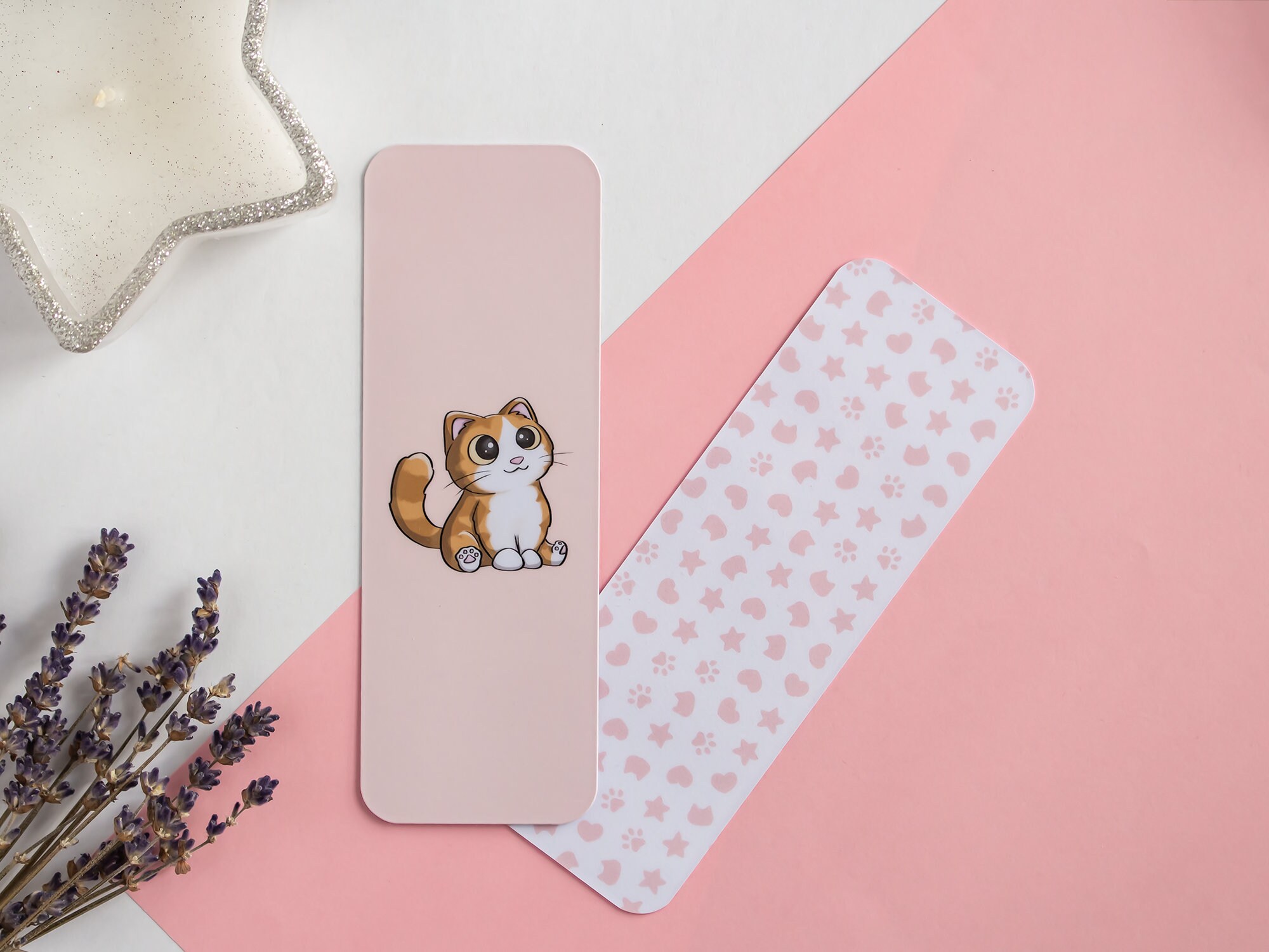 Cute Cat Bookmark - Cat Bookmark - Cute Stationery - Pink Bookmark ...