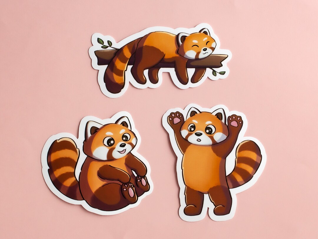 Red Panda Sticker Pack Laptop Stickers Planner Sticker pack of 3 Etsy