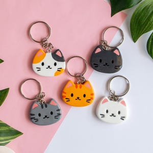 Handgjord Polymer Clay Cat Keychain - Anpassad husdjurspresent