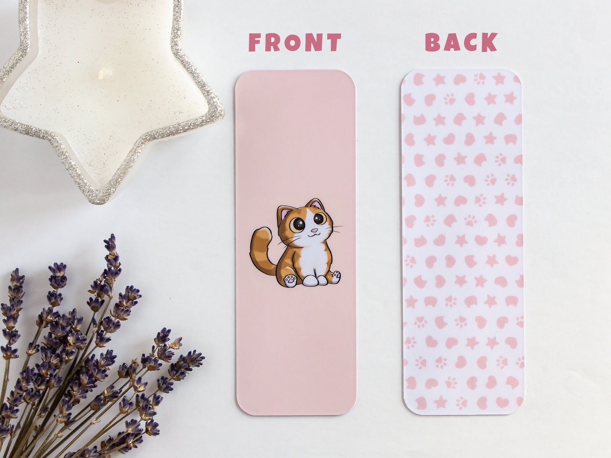 Cute Cat Bookmark - Cat Bookmark - Cute Stationery - Pink Bookmark ...