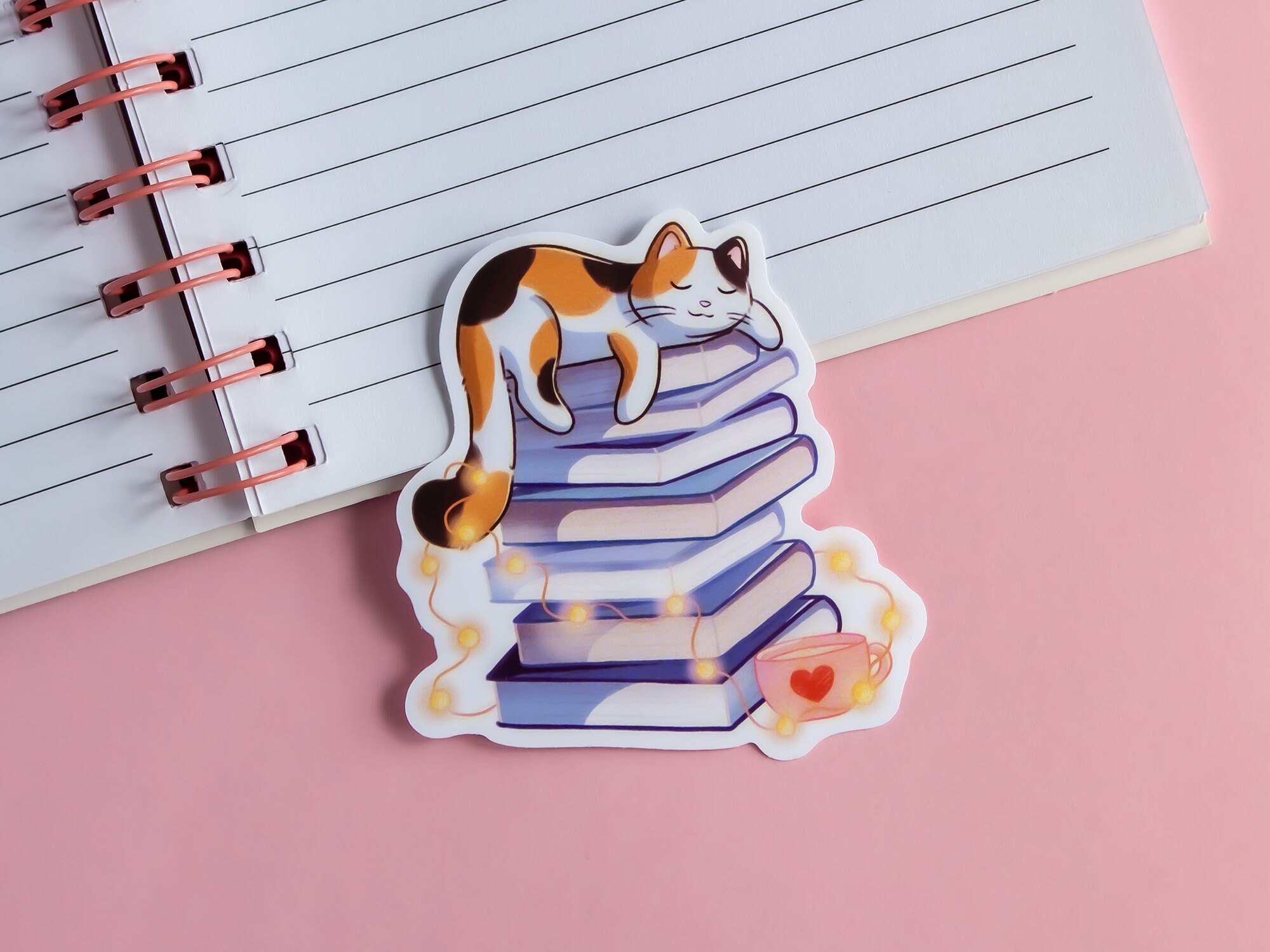 Cute Cats on Books Sticker Pack - Laptop Stickers - Gift for Cat and ...