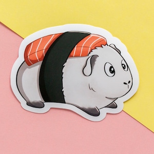 Süßes Meerschweinchen im Sushi-Kostüm Aufkleber - Laptop Aufkleber - Planer Aufkleber