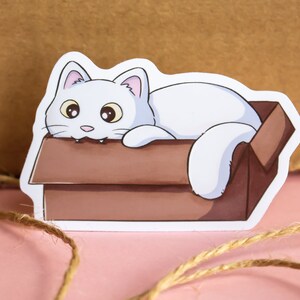 Cat Biting The Box - Katzenaufkleber - Laptop Aufkleber - Geschenk für Katzenliebhaber