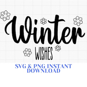 Auguri invernali SVG, file tagliati invernali e download istantaneo