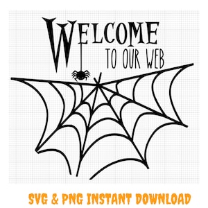 Halloween Instant Digital Download,  Welcome To Our Web Sign SVG, PNG and Cut File