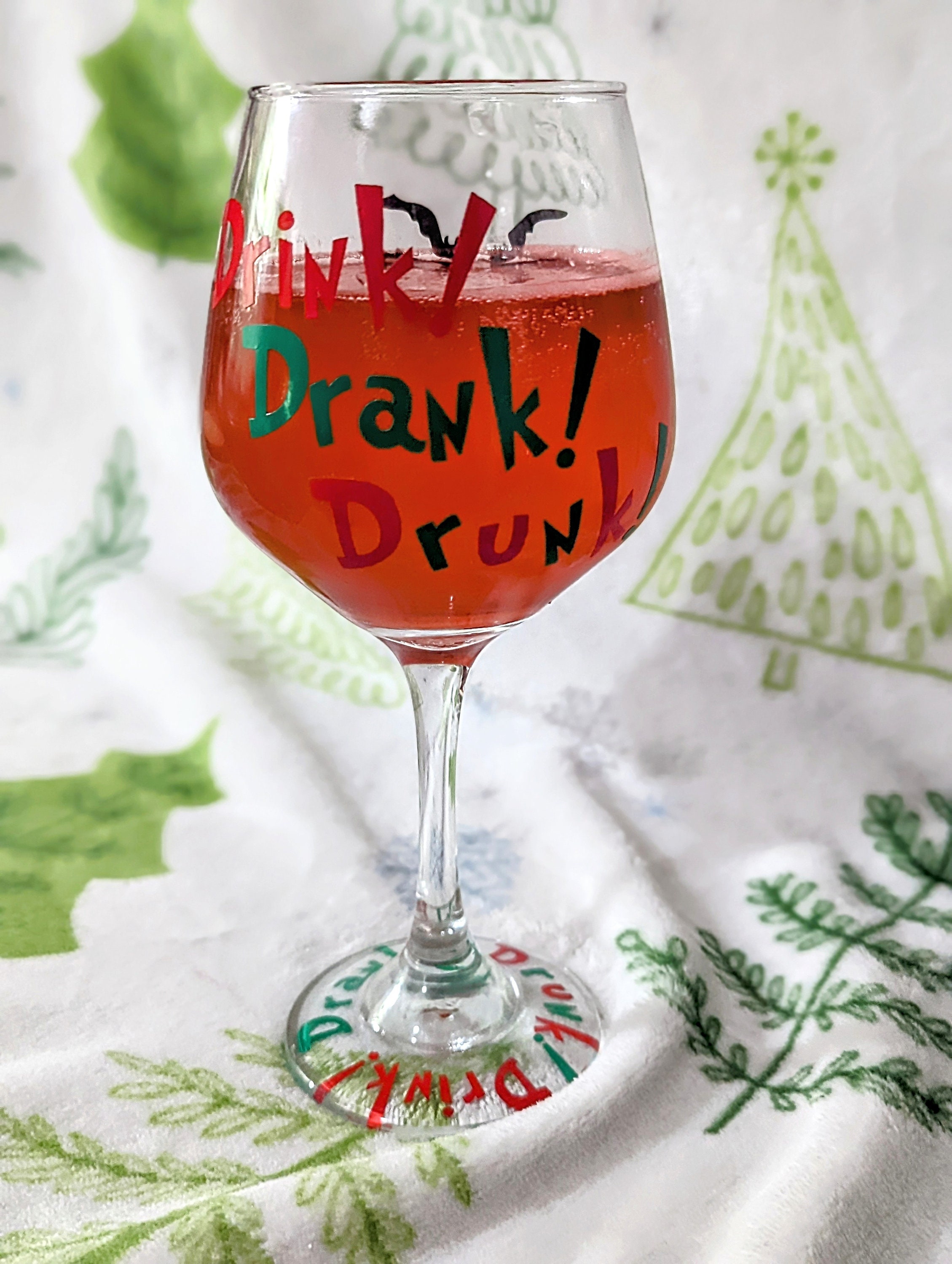Grinch Color Changing Wine Glass Color Changing Christmas Glass Etsy
