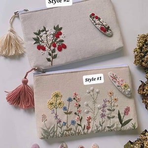 Hand Embroidered FLORAL Purse Women Linen Bag Embroidered - Etsy