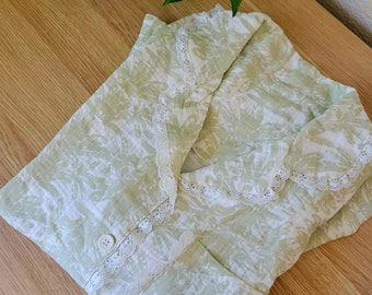 SAGE GREEN FLOWER soft Women Floral Cotton Pajama shorts set, flower gauze cotton pajama set, bridesmaid pj set, wedding gift, bridal pj