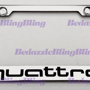 Quattro Audi op roestvrij staal kentekenplaat frame w / bout caps