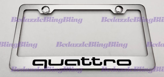 Buy Quattro Audi on Stainless Steel License Plate Frame W Bolt