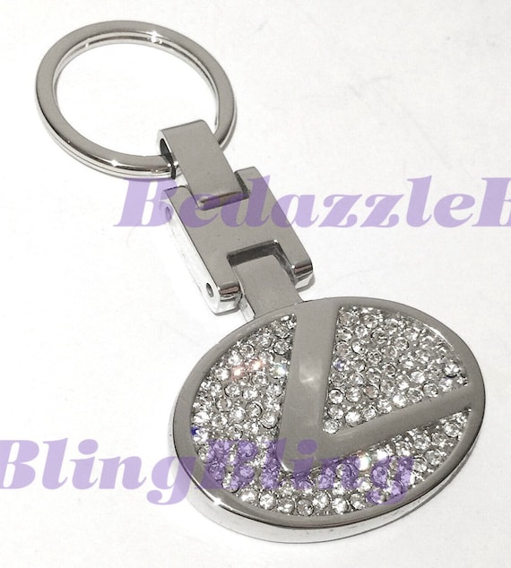 Lexus Style Key Double Sided Keychain Holder Made W/ Swarovski 
