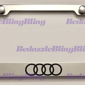 Audi op roestvrijstalen nummerplaatframe met boutdoppen