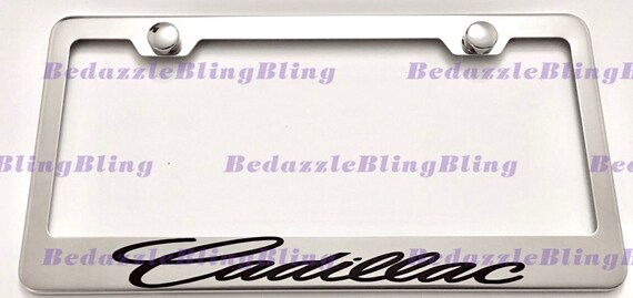 Cadillac license plate frame bling deals