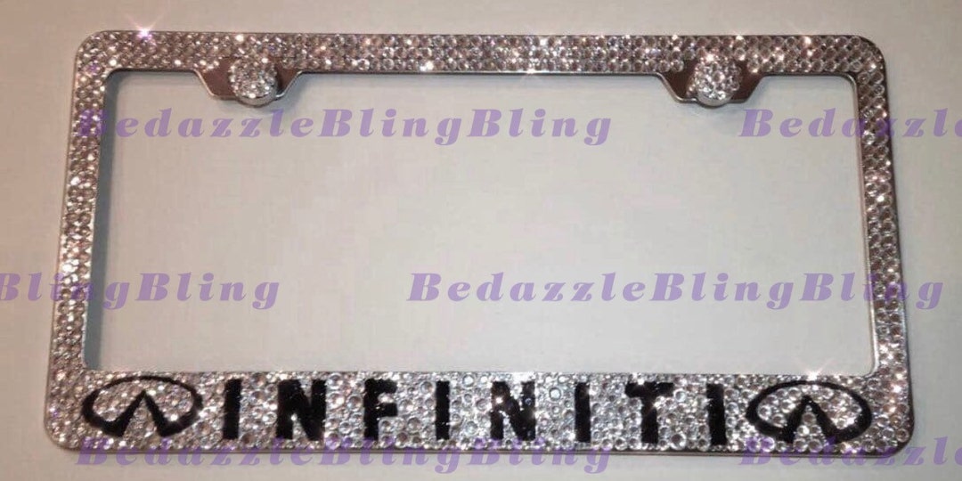 Infiniti License Plate Frame Bedazzle Holder Made W/ Swarovski Crystals