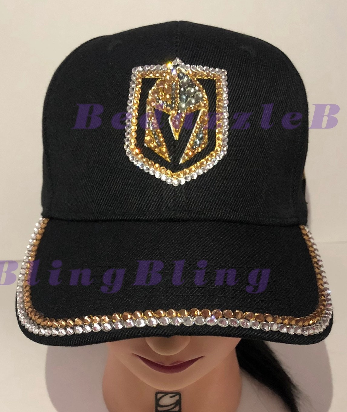 & truckerspetten Accessoires Hoeden & petten Honkbal Golden Knights Red 47 Hat Hand jeweled VGK NHL Cap with SWAROVSKI Crystals amazing detail 
