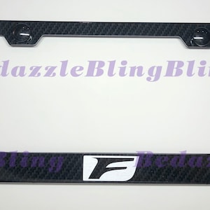 F Sport Lexus Carbon Fiber Style License Plate Frame W/ Carbon Fiber Style Bolt Caps